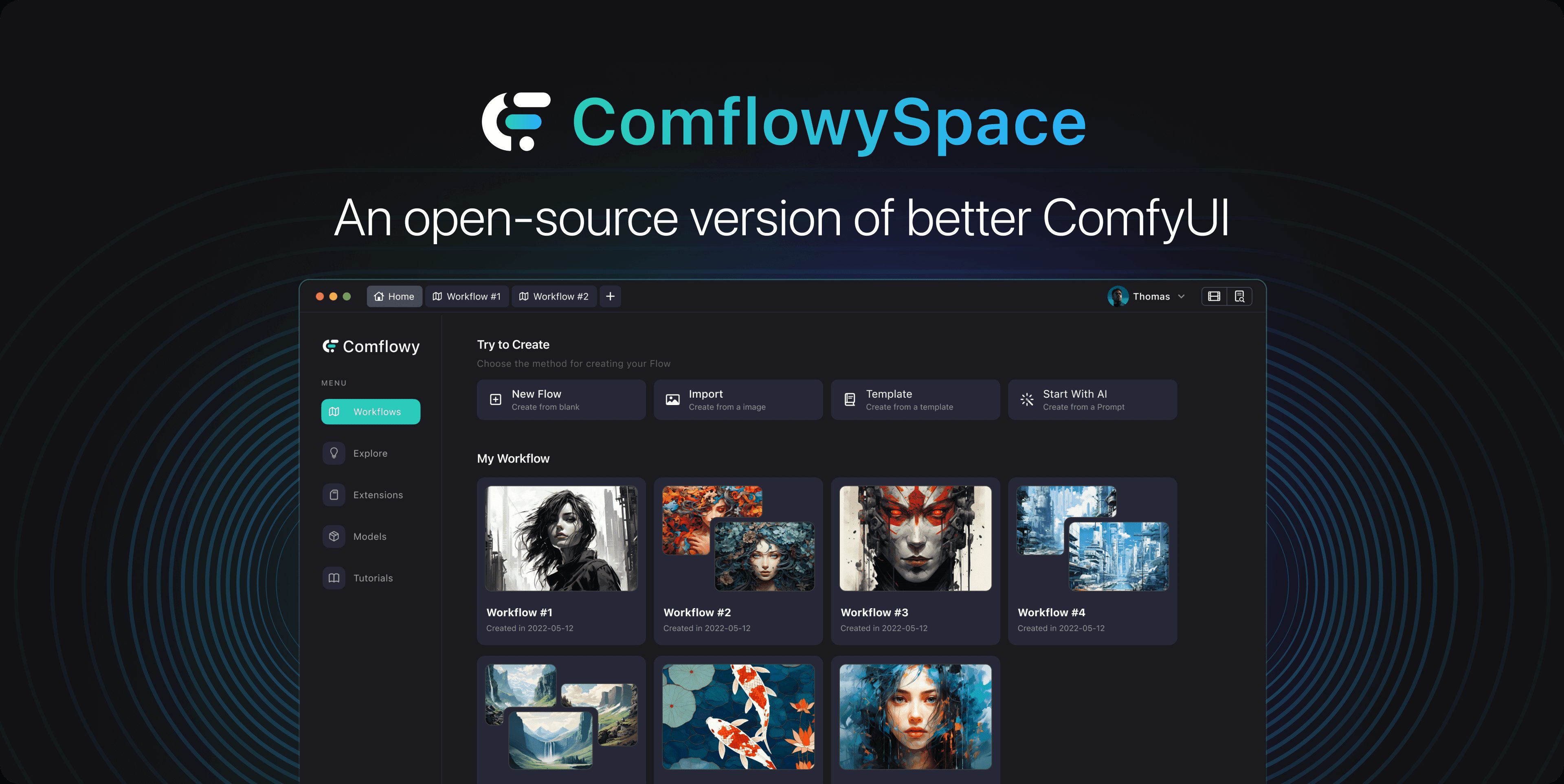 Comflowyspace: ferramenta cliente para facilitar a implantação local do ComfyUI-1 com todos os recursos