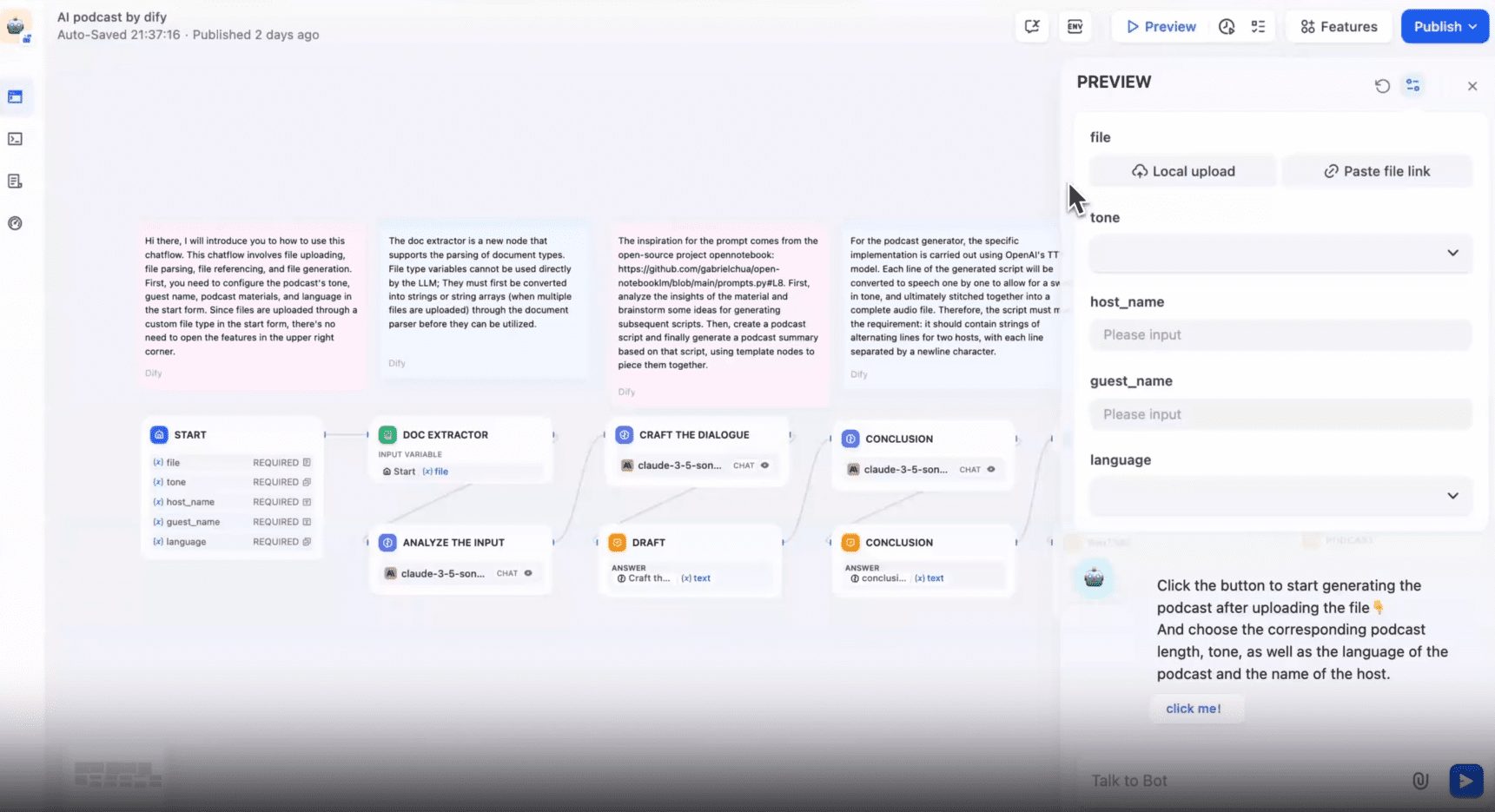 Atualização pesada: Dify v0.10.0 lança recurso de upload de arquivos para criar facilmente podcasts de IA do NotebookLM-1