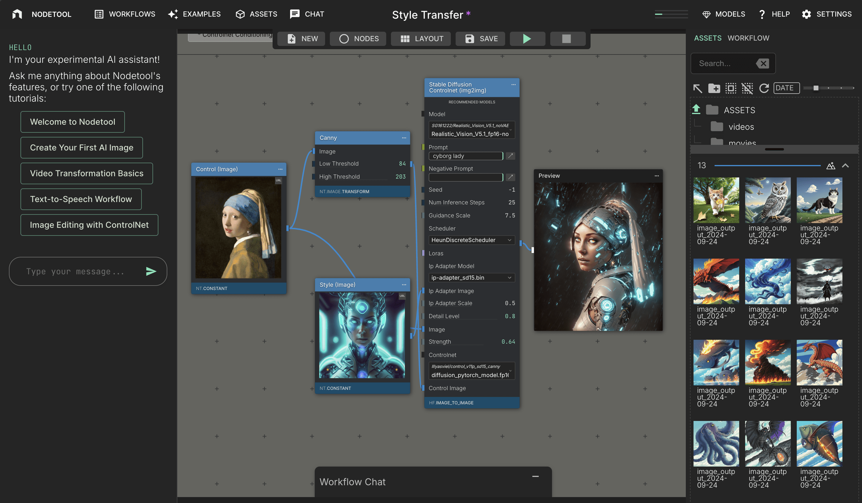 NodeTool: node orchestration-based workflow visualization client for AI models-1