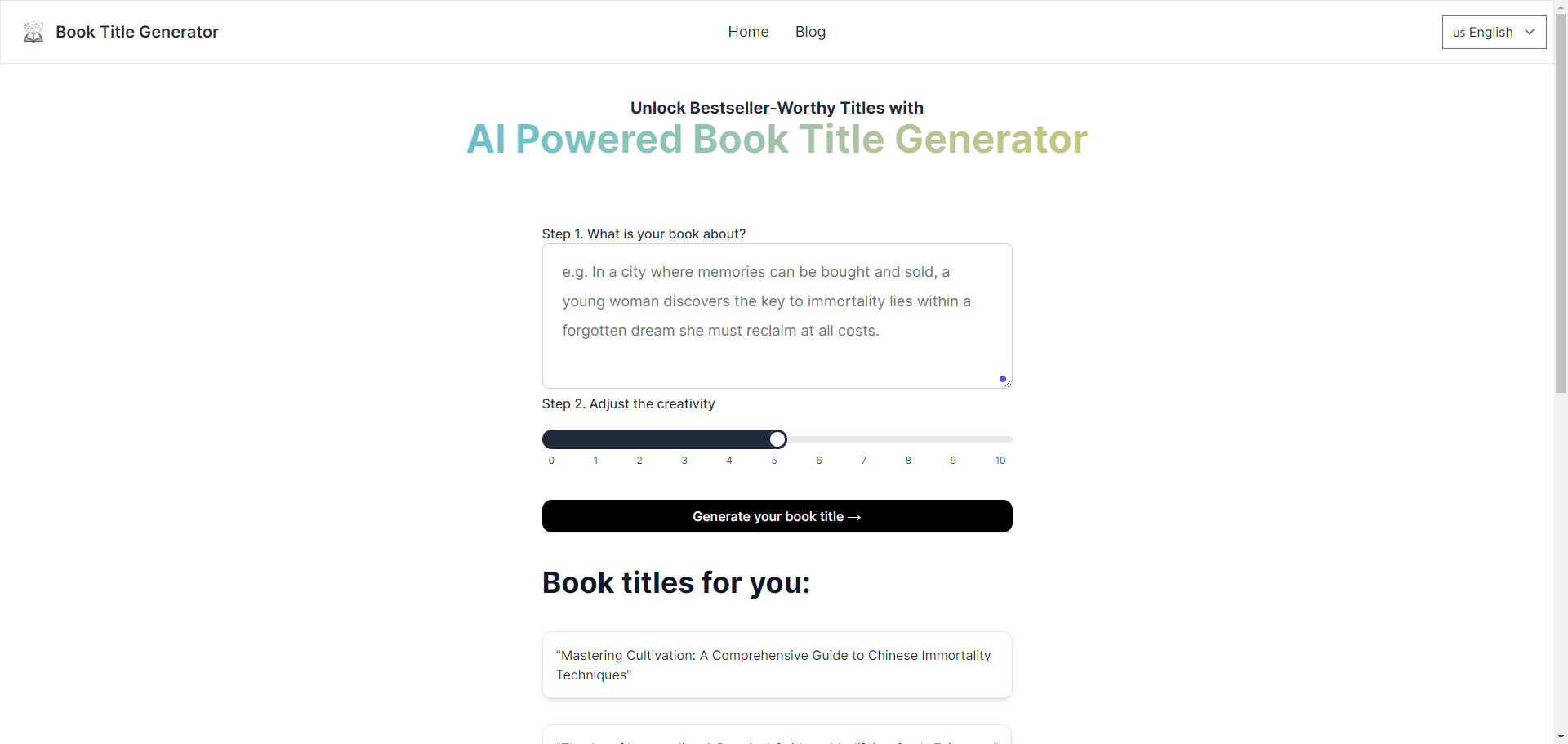 Book Title Generator：创意书名生成器-1