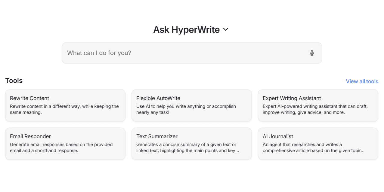 HyperWrite：拥有众多英文文案生成工具的AI写作助手-1