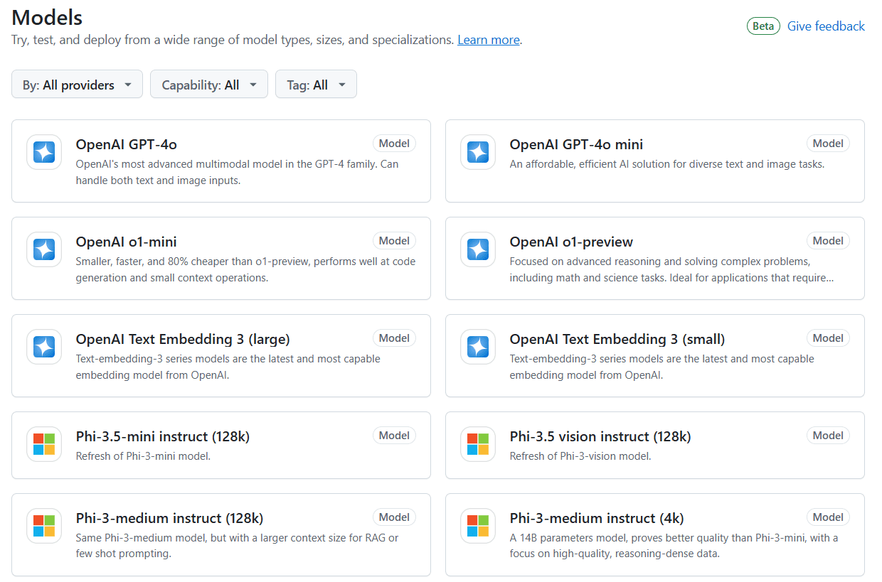 GitHub Models：轻松试验和部署AI模型-1