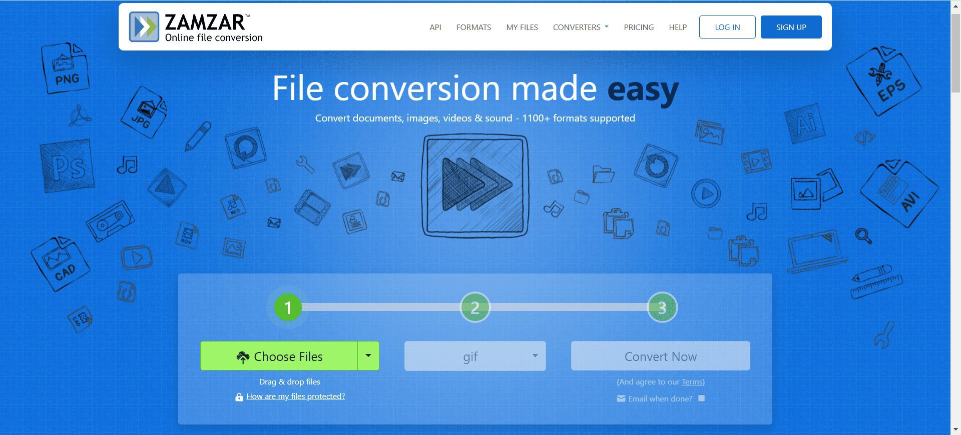 Zamzar: Multi-functional online file conversion tool, video conversion | audio conversion | image conversion | document conversion-1