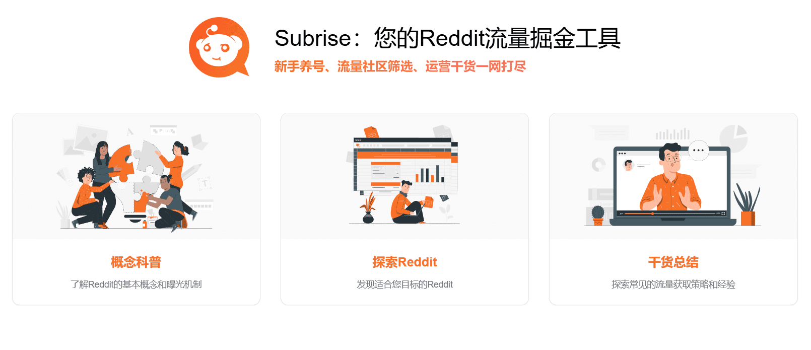 Subrise：Reddit流量挖掘工具，帮助企业在Reddit上获取和变现流量-1