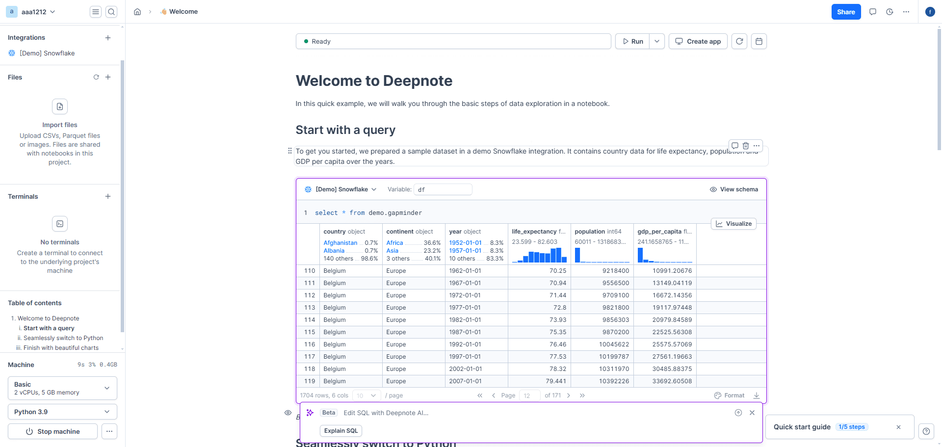 Deepnote: AI-powered collaborative workspace for professional data analytics and science teams-1