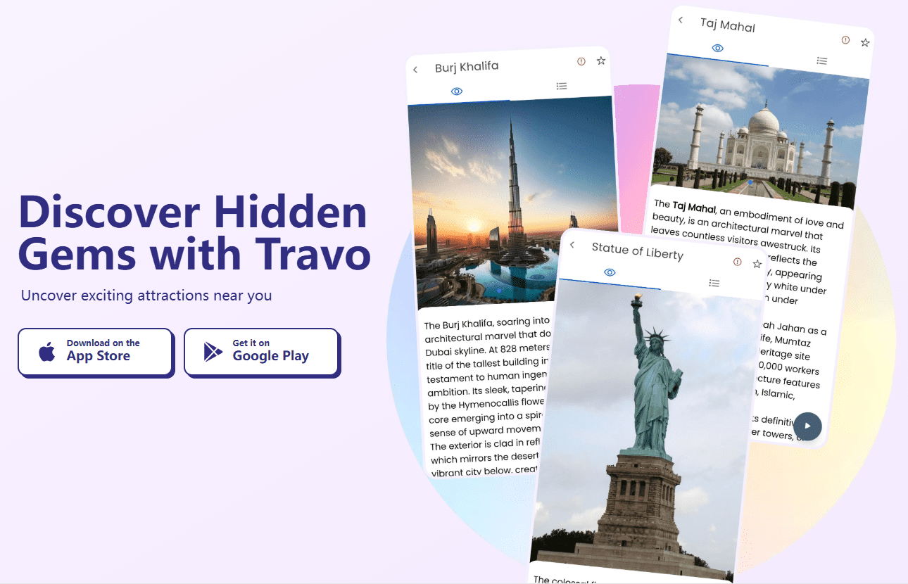 Travo：AI旅行ガイド、多言語で現地の魅力を解説、インタラクティブな都市旅行ガイドアプリ-1