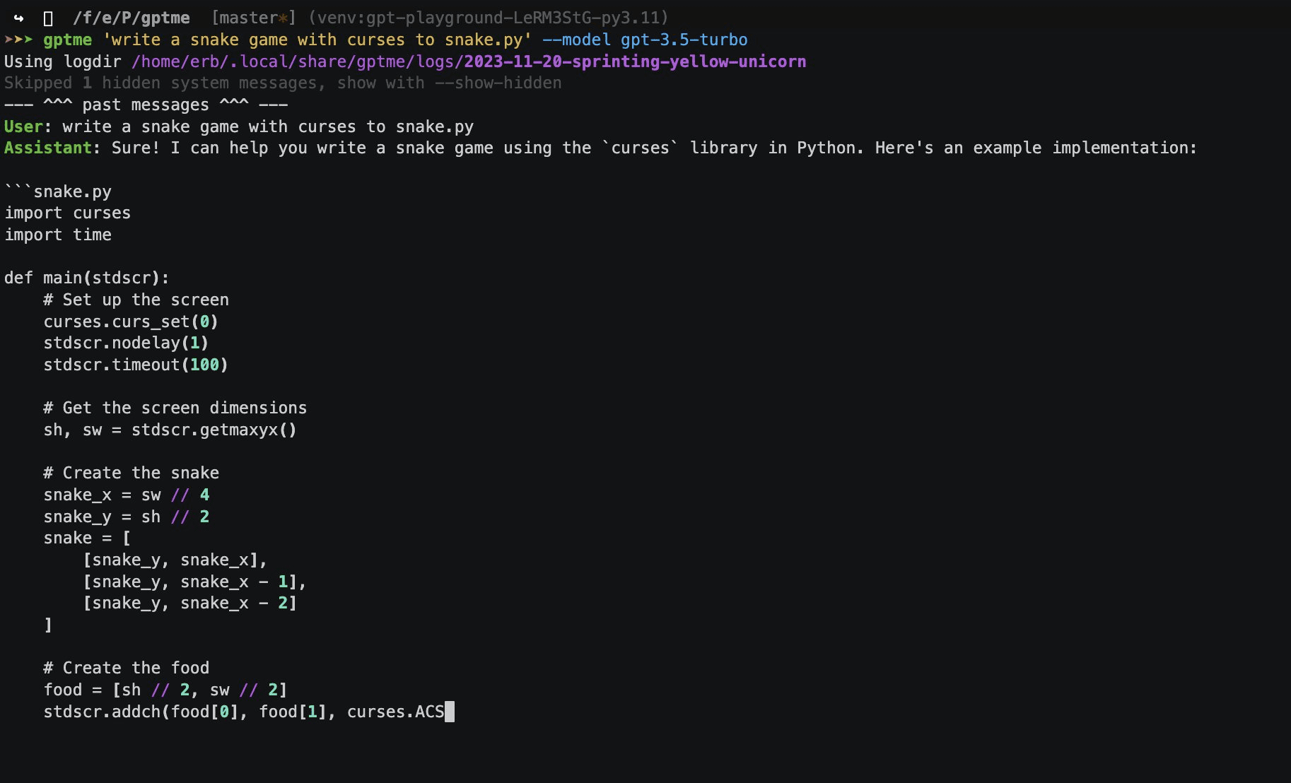 GPTme: Intelligenter Programmierassistent, der im Kommandozeilen-Terminal läuft, um Programmieraufgaben zu vereinfachen-1