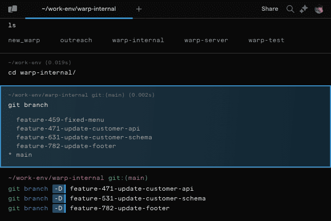 Warp: ferramenta de linha de comando de terminal com inteligência artificial integrada e conhecimento da equipe de desenvolvimento-1