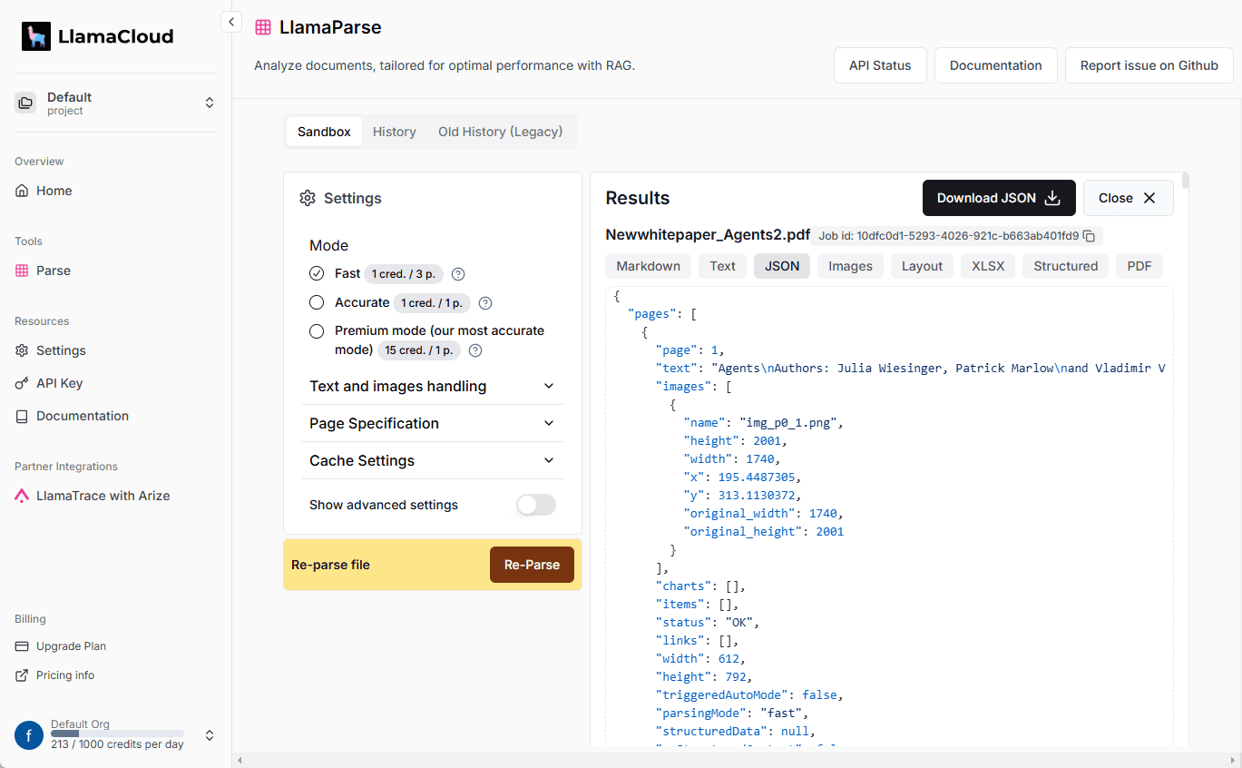 LlamaParse: serviço de análise de documentos e extração de dados de alta qualidade da Llamaindex (1.000 páginas gratuitas por dia) -1