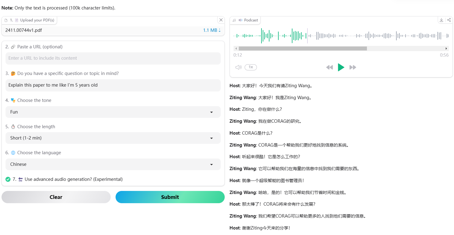 Open NotebookLM: PDF convertido em podcasts de ferramentas de código aberto-1