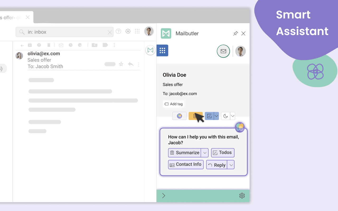 Mailbutler: integra-se aos aplicativos de e-mail para otimizar a experiência da caixa de entrada e automatizar a composição e a resposta a e-mails. -1