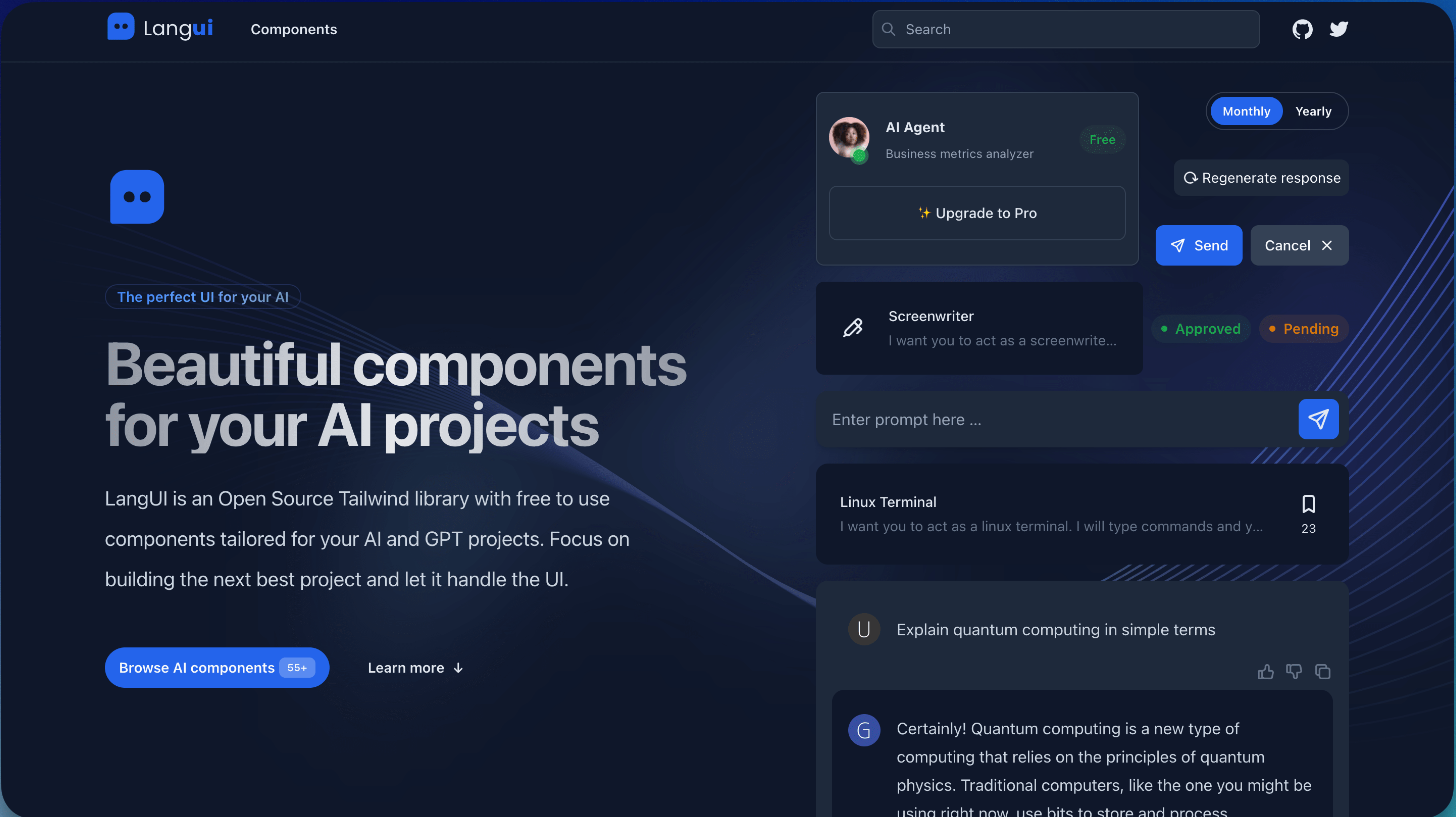 Langui：开源的AI用户界面组件库-1