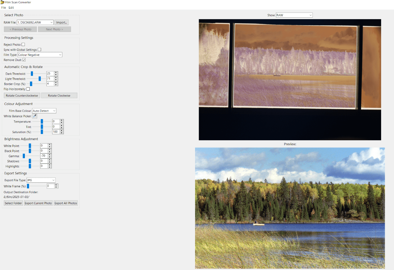 Film-Scan-Converter: Scannen von Filmen im RAW-Bildformat zur Umwandlung in ein fertiges Bild-1
