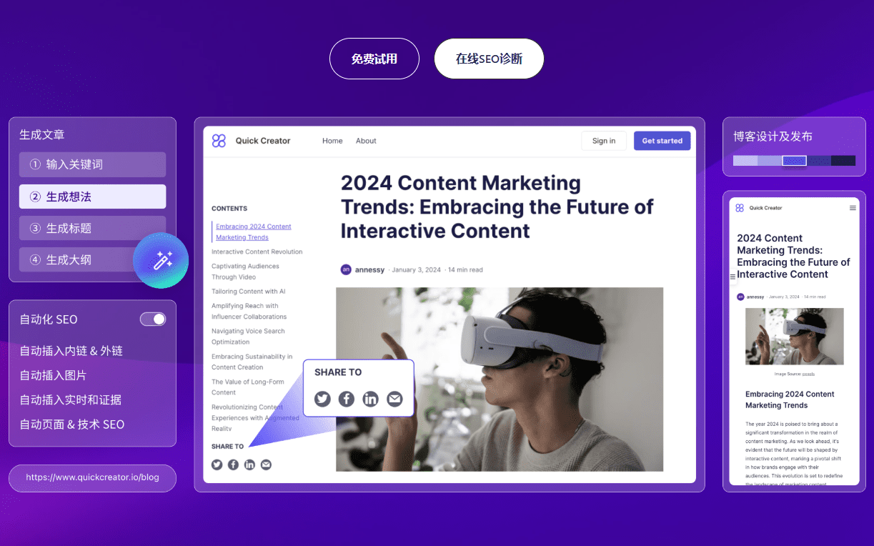 QuickCreator: AI Generates High-Quality Blog Posts to Boost Google SEO Rankings-1