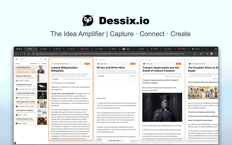 Dessix.io：灵感捕捉、思维组织和AI协作于一体的笔记工具-1