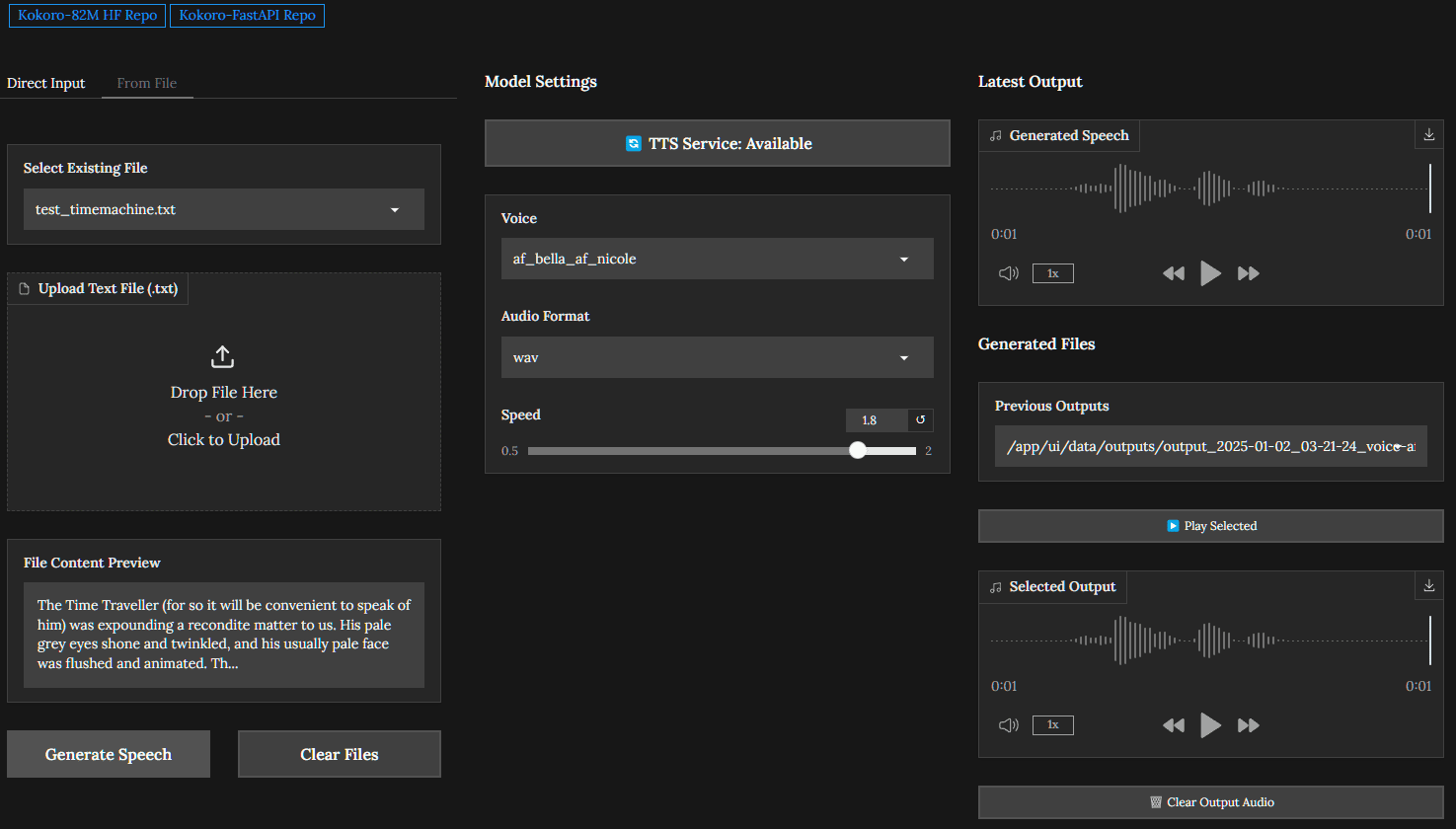 API Kokoro TTS: fornecendo encapsulamento rápido do modelo Kokoro-82M de conversão de texto em fala com suporte à GPU NVIDIA-1