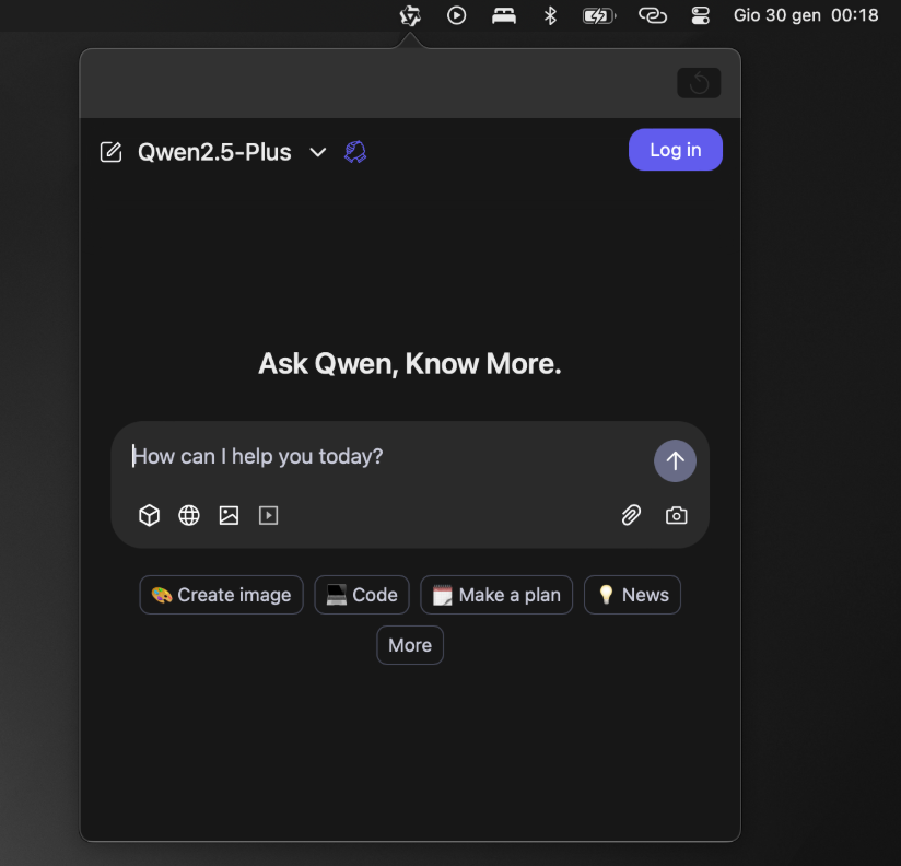 Qwen4Mac: Conversation at any time using Qwen's large model in the Mac menu bar-1