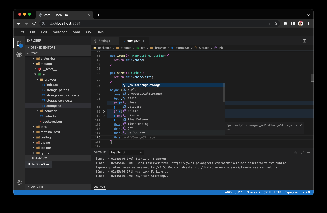 OpenSumi Lite: solução de IDE de front-end puro para facilitar a visualização e a edição de código-1