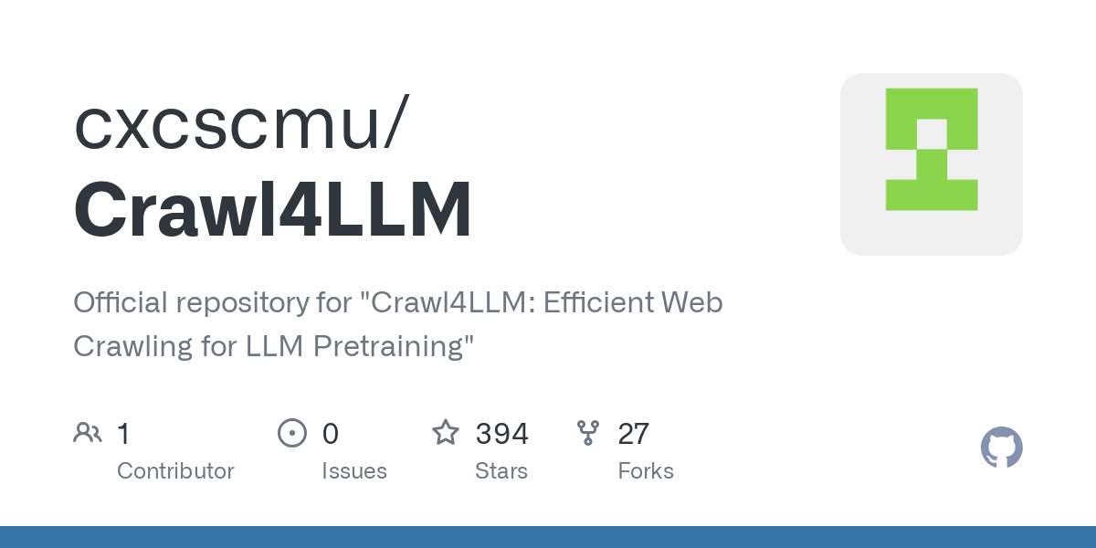 Crawl4LLM：为LLM预训练提供的高效网页爬取工具-1