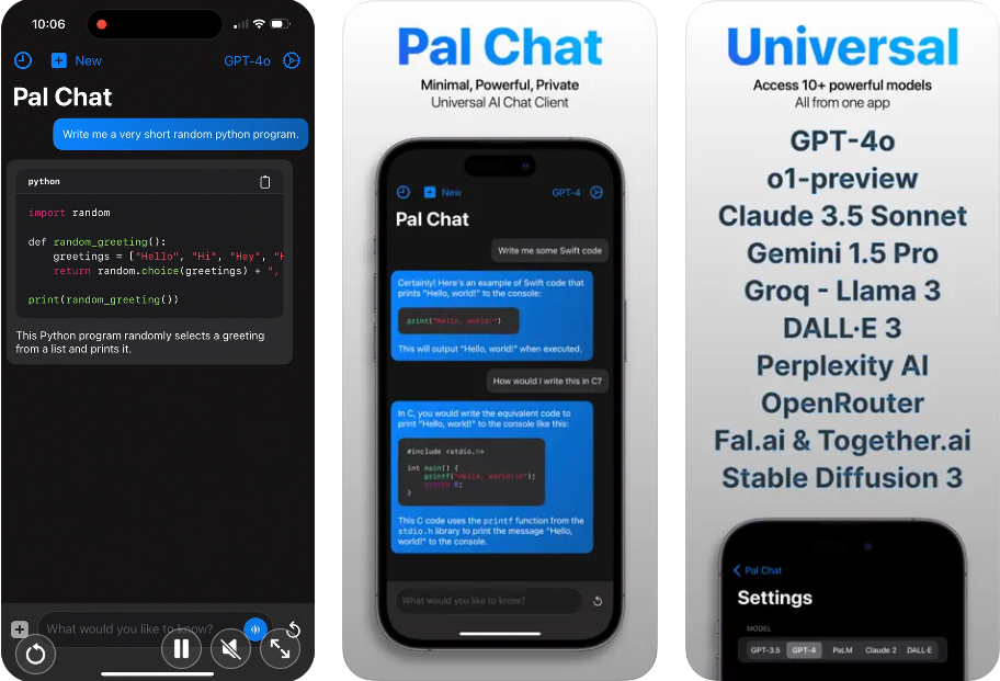 Pal Chat: IOS Chat Client with Support for Multiple AI Models-1