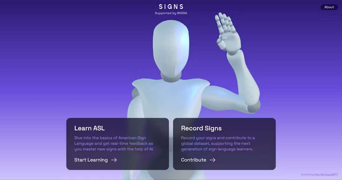 Signs: uma plataforma interativa para aprender e contribuir com a linguagem americana de sinais impulsionada pela tecnologia de IA-1