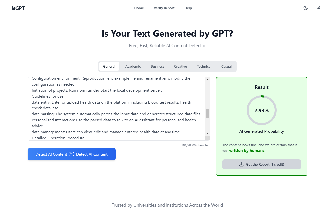 IsGPT：免费、快速、可靠的英文AI内容检测工具-1
