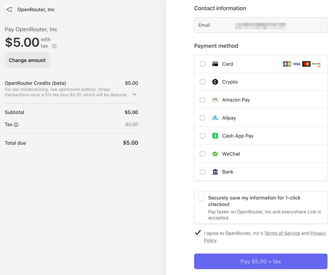 OpenRouter 充值指南:如何使用支付宝与微信支付