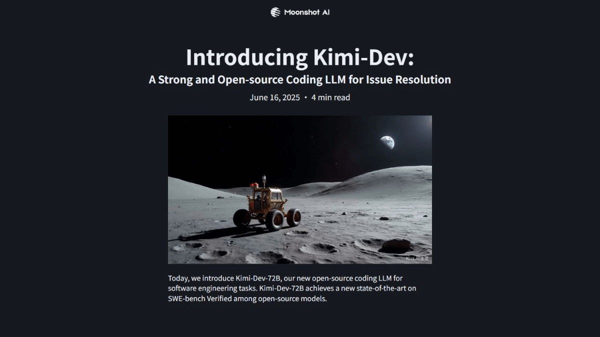 Kimi-Dev - 月之暗面开源的代码模型