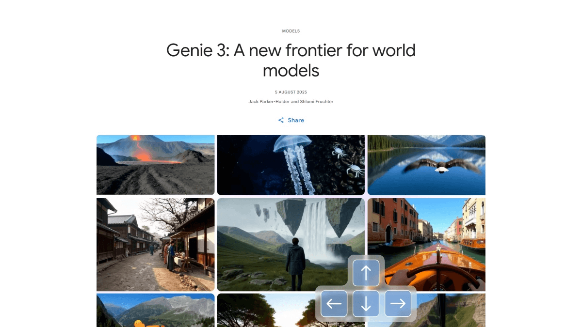 Genie 3 - 谷歌推出的通用世界模型