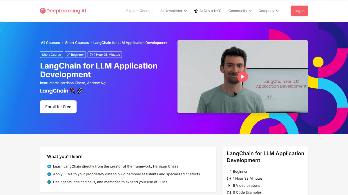 吴恩达的LangChain for LLM应用开发免费课程