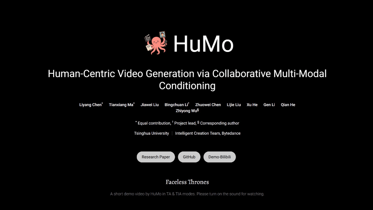 HuMo - 清华大学联合字节开源的多模态视频生成框架