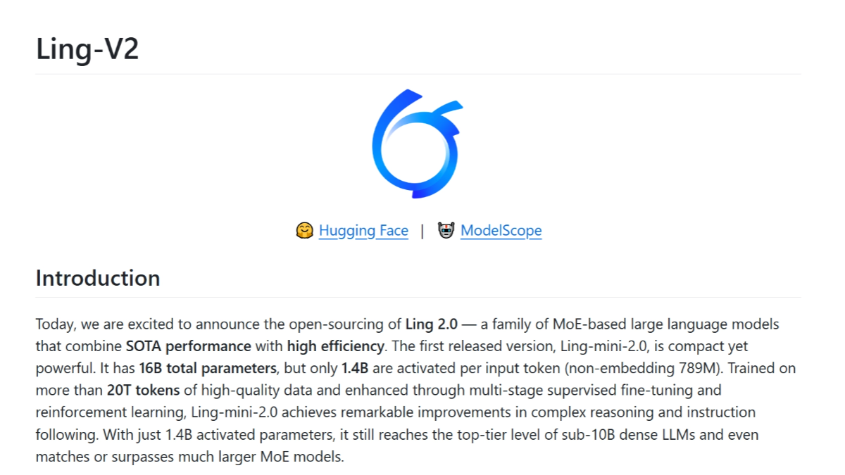 Ling-V2 - 蚂蚁百灵开源的MoE架构语言模型系列