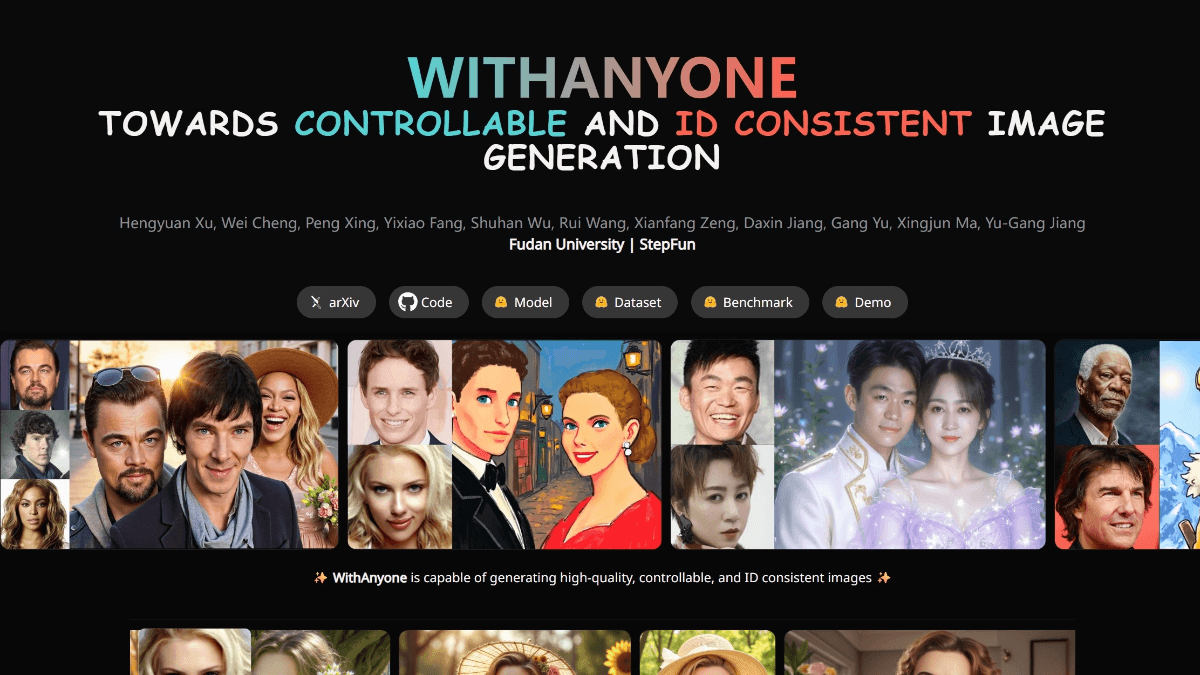 WithAnyone - 复旦联合阶跃星辰开源的AI合照生成模型