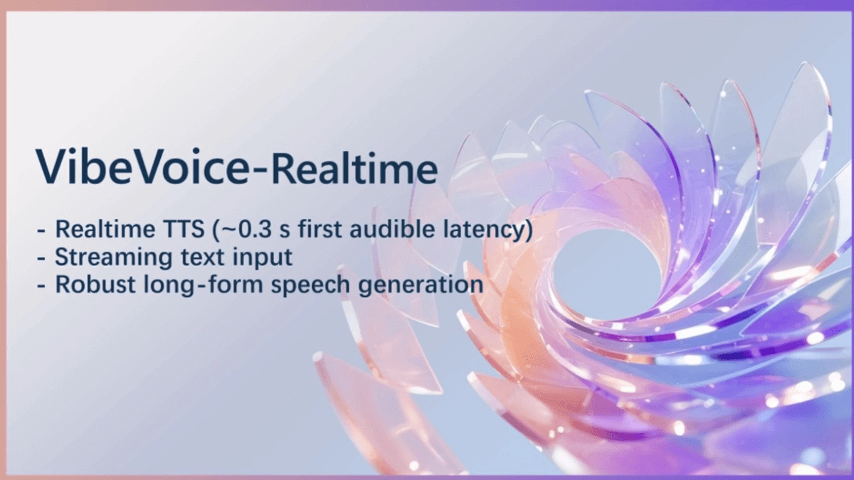 VibeVoice-Realtime - 微软开源的轻量级实时文本转语音模型