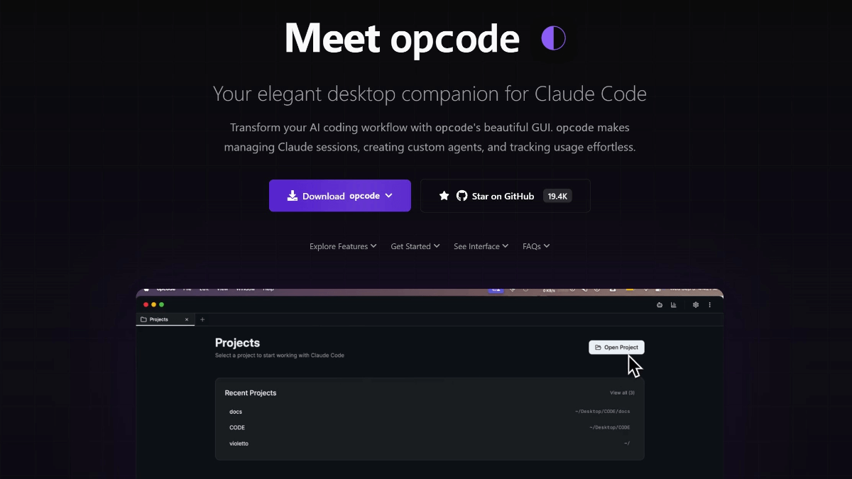 opcode - 专为Claude Code设计的开源图形化桌面应用