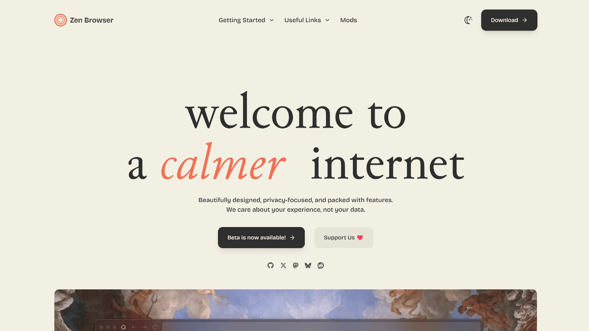Zen Browser - 基于Firefox内核的开源AI网页浏览器