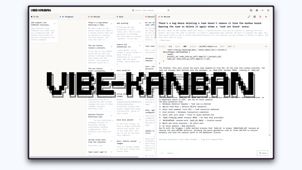 Vibe Kanban - 开源的免费AI编程代理任务管理工具