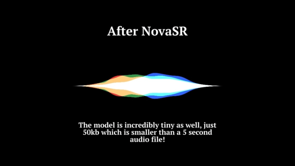 NovaSR - 开源的音频超分辨率模型，提升音频采样率