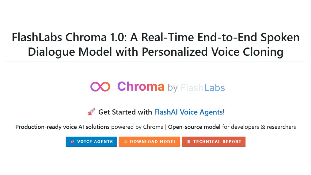 Chroma 1.0 - FlashLabs开源的全球首个实时端到端语音对话模型