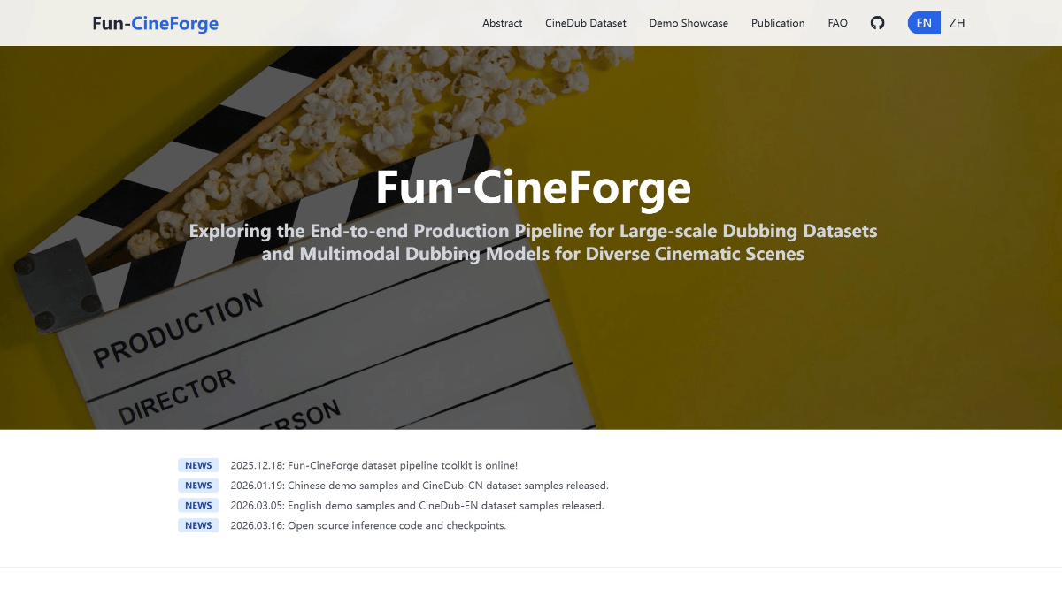 Fun-CineForge - 阿里通义实验室开源的影视级配音多模态大模型