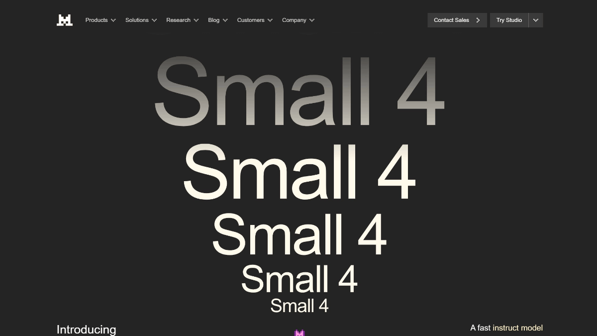 Mistral Small 4 - Mistral AI 开源的多模态大模型