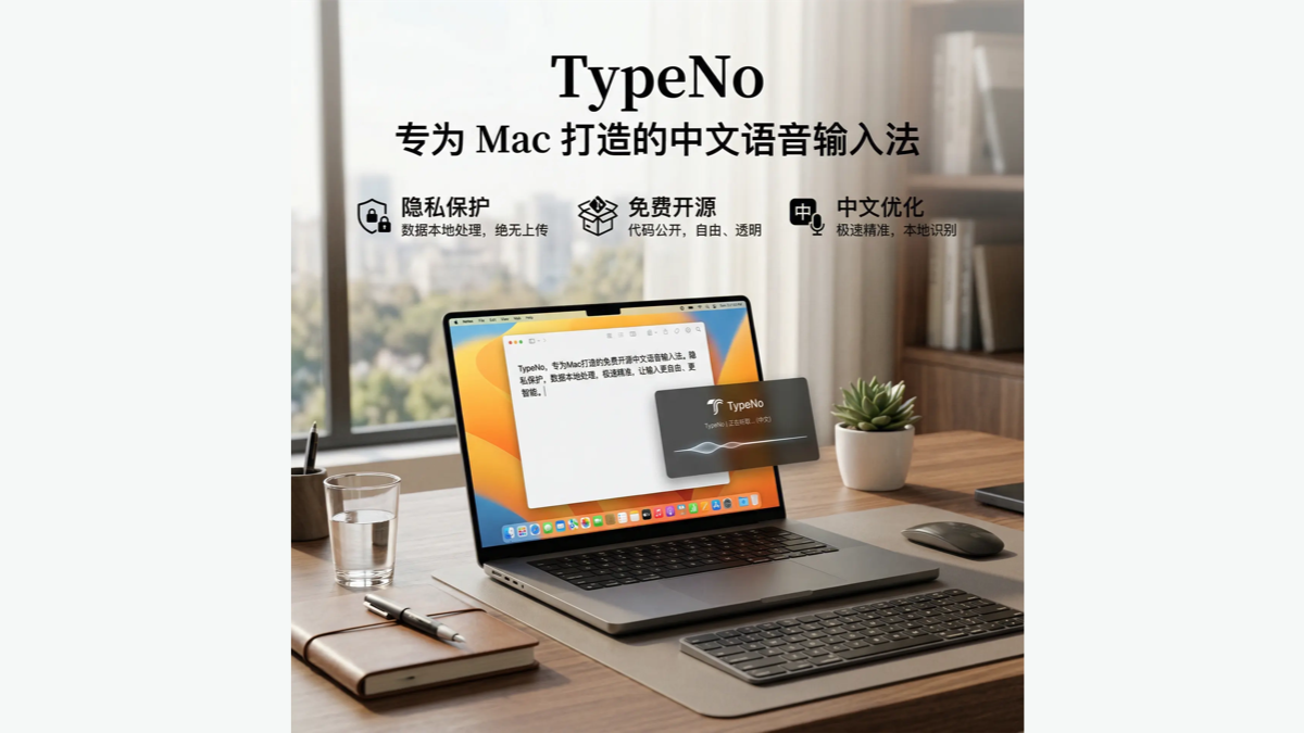TypeNo - 开源 AI 语音输入工具,专为 macOS 设计