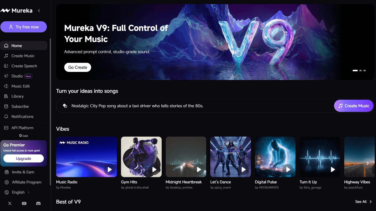 Mureka V9 - 昆仑万维旗下天工 AI 推出的 AI 音乐模型