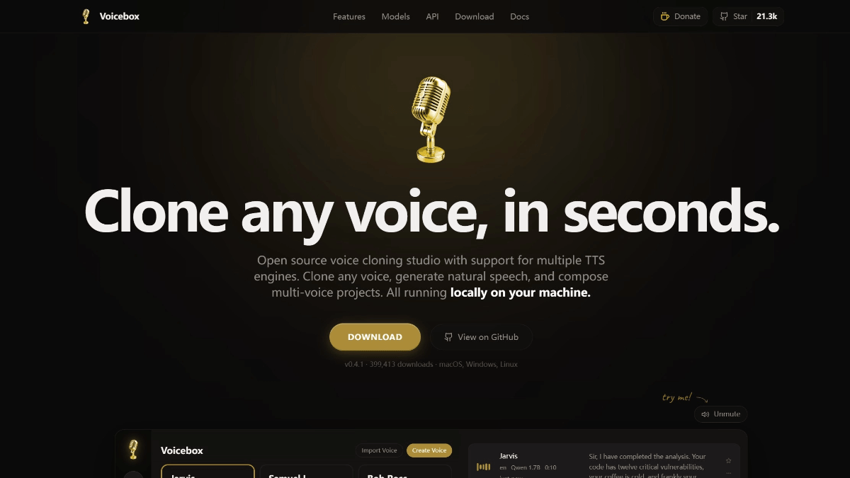 Voicebox - 开源本地优先的AI语音克隆工作室