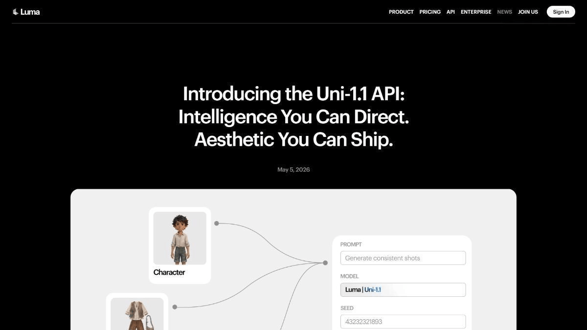 Uni-1.1 - Luma AI推出的图像生成模型
