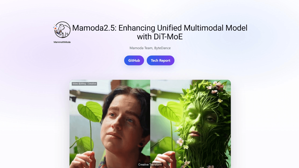 Mamoda2.5 - 字节跳动 Mamoda Team 推出的统一多模态生成模型
