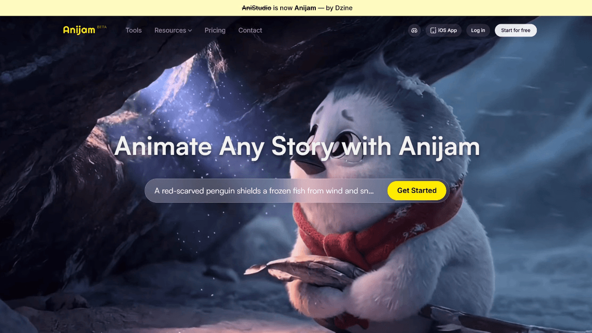 Anijam - Dzine 推出的端到端一体化 AI 动画创作平台