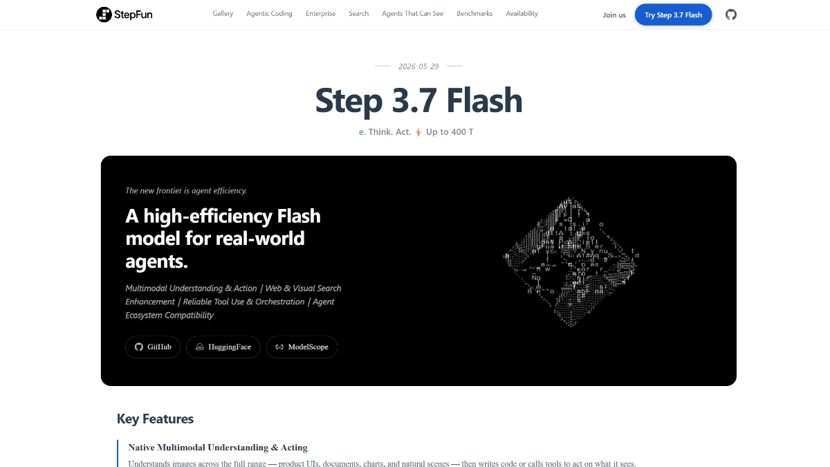 Step 3.7 Flash - 阶跃星辰开源的 AI 模型,专为生产级 Agent 设计