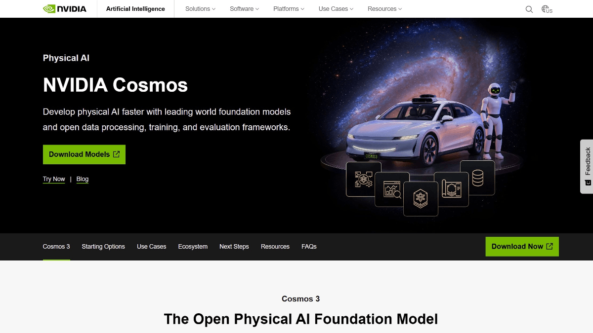 Cosmos 3 - NVIDIA 开源的物理 AI 全模态模型