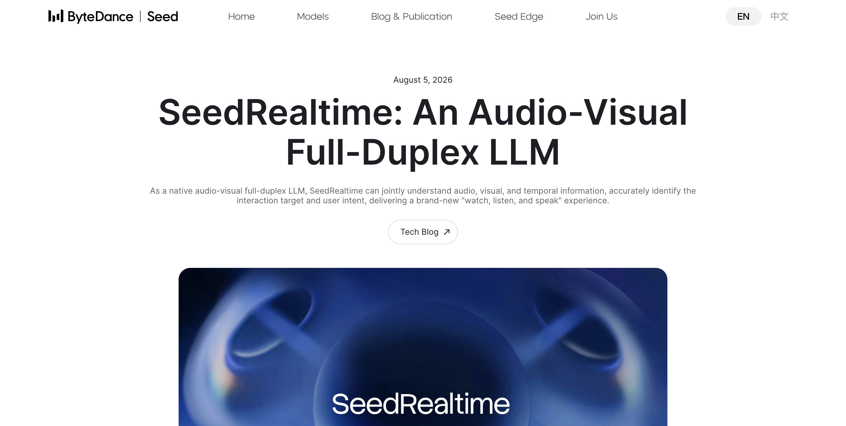 SeedRealtime - 字节跳动 Seed 发布的原生音视频全双工大模型